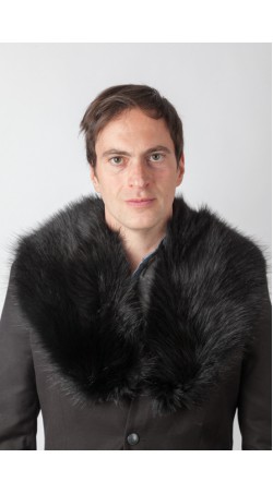 Black raccoon fur collar